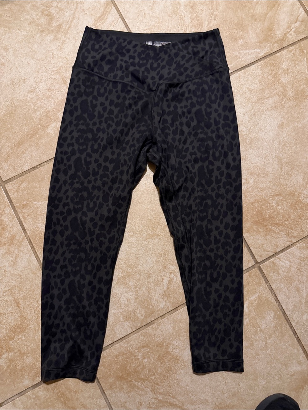 Victoria's Secret Black and Charcoal Leopard Kids Leggings